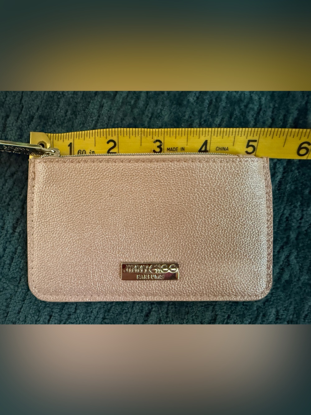 Jimmy Choo parfumes-Metallic Light Pink Card Holder Wallet